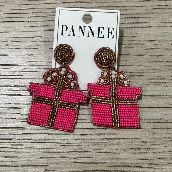 Pannee Jewelry - Pink Beaded Gift-Box Drop Earrings